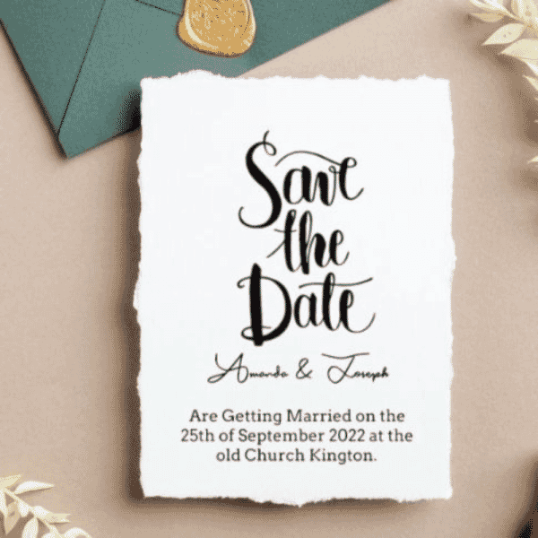 Save The Date - Wedding Rubber Stamp 65mm x 65mm
