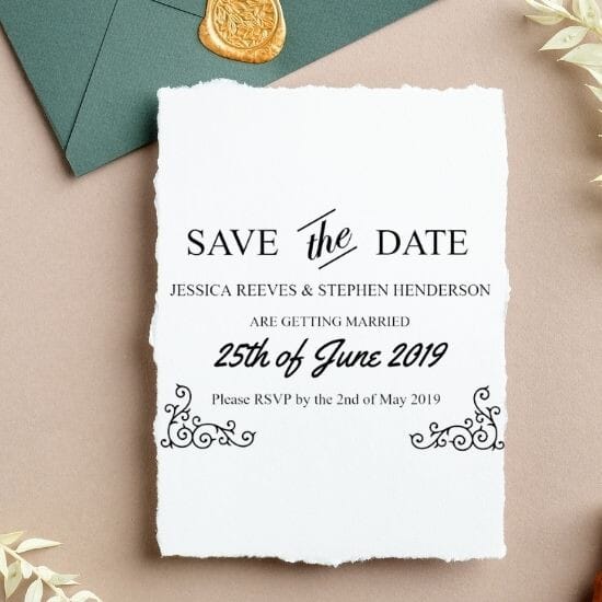 save the date wedding stamp