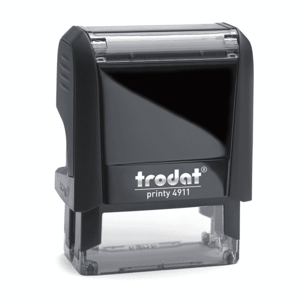 4911 Self-Inking Stamp – Quality Impressions – 38mm x 14mm Front photo black stamp