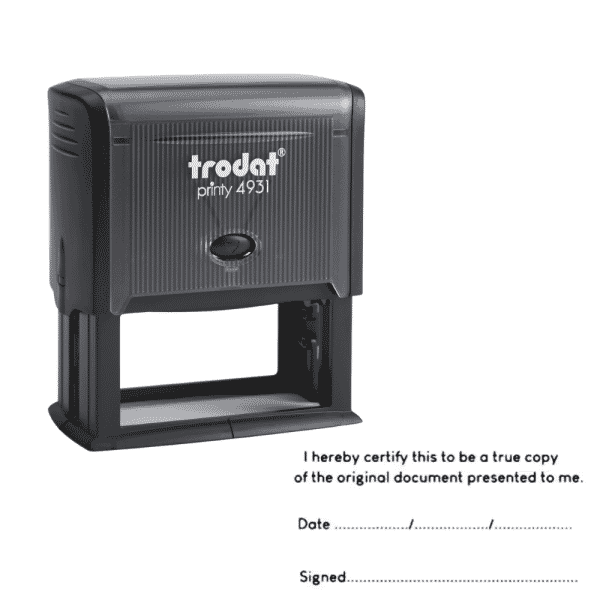 Trodat Printy 4931 I Hereby Certify Stamp