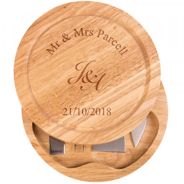 Personalised Cheese Board - Mr &amp; Mrs with date
