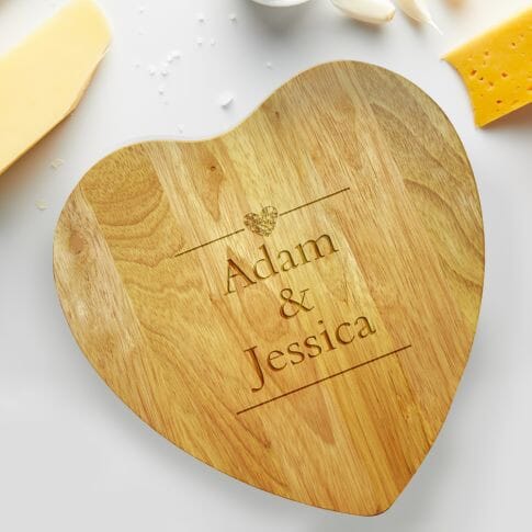 Personalised Chopping board - Names and heart